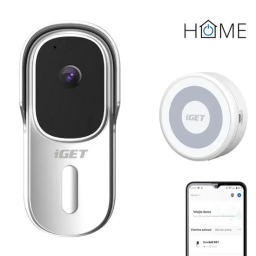 iGET - HOME Doorbell DS1 White + CHS1 White - WiFi battery-powered video doorbell, set with speaker, CZ app